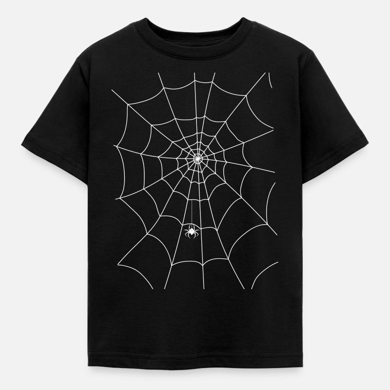 Spider web, spider, spider in the web - Kids' T-Shirt - black