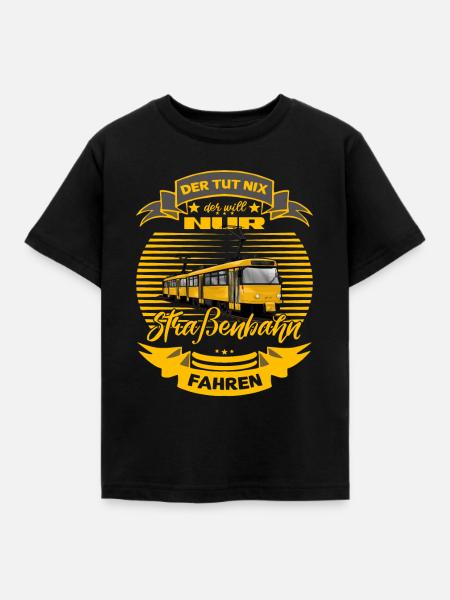 Straßenbahn Strassenbahn Tram Straßenbahnfahrer - Kinder T-Shirt - Schwarz