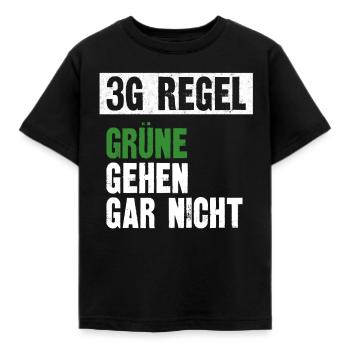 Grünen Bundestagswahl Anti Grün Satire 3G - Kinder T-Shirt - Schwarz - Vorne - AI Model Kid Female (0cm)