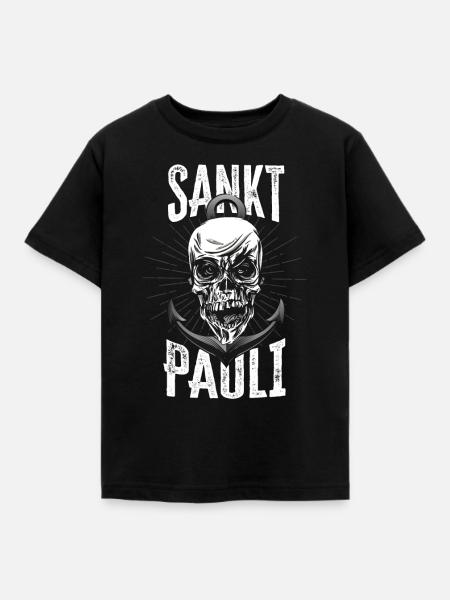 Sankt Pauli St. Pauli Anker Skull Gift - Kids' T-Shirt - black