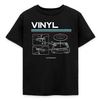 Record Player Record Collector - Kids' T-Shirt - black - Front - AI Model Kid Female (0cm)