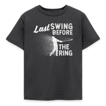 Letzter Schwung vor dem Ring Golf-Fan Golfer - Kinder T-Shirt - Dunkelgrau - Vorne - AI Model Kid Female (0cm)