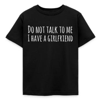 Don't address I have a girlfriend LGBTQ couple - Kids' T-Shirt - black - Front - AI Model Kid Female (0cm)