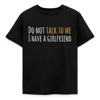 Don't address I have a girlfriend LGBTQ couple - Kids' T-Shirt - black - Front - AI Model Kid Female (0cm)
