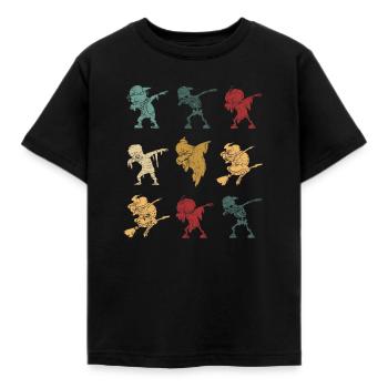 Dabbing Halloween Squelette Zombie Ghost Witch Effrayant - T-shirt Enfant - noir - Devant - AI Model Kid Female (0cm)