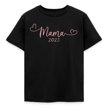 Expectant Mom 2023 Announce Pregnancy - Kids' T-Shirt - black - Front - AI Model Kid Female (0cm)