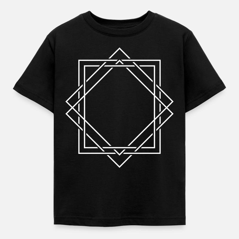 Rahmen Retro - Kinder T-Shirt - Schwarz
