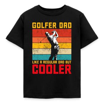 Golfer Dad - Kinder T-Shirt - Schwarz - Vorne - AI Model Kid Female (0cm)