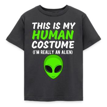 C’est mon costume humain Je suis vraiment un extraterrestre drôle - T-shirt Enfant - charbon - Devant - AI Model Kid Female (0cm)