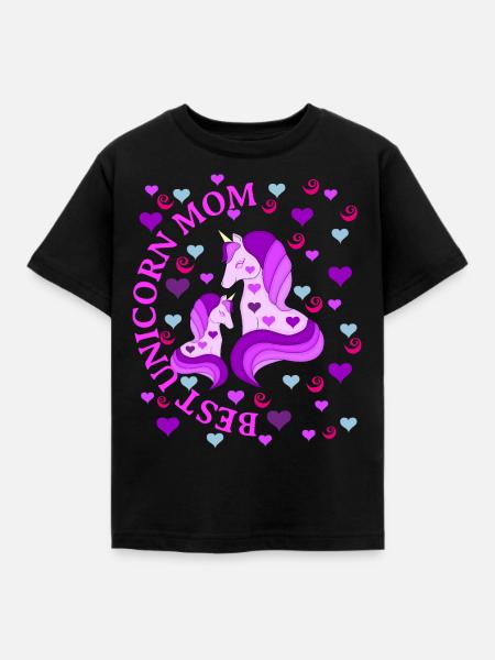 Beste Einhorn-Mutter - Kinder T-Shirt - Schwarz