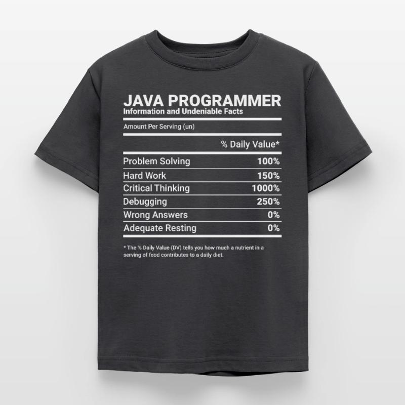 Java Programmer Software Engineer Developer Nutrit Kinder T-Shirt