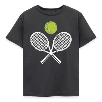 Tennis Crossed Racket Ball Jeu de sport amusant - T-shirt Enfant - charbon - Devant - AI Model Kid Female (0cm)