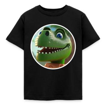T-Rex Dino Dinosaur Dinosaur Building Block Toy - Kids' T-Shirt - black - Front - AI Model Kid Female (0cm)