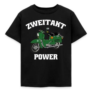 Schwalbenfahrer Simson Schwalbe Kult Roller DDR - Kinder T-Shirt - Schwarz - Vorne - AI Model Kid Female (0cm)