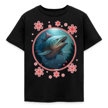 Vissen Visser Visser Visser Vis - Kinderen T-shirt - zwart - Voor - AI Model Kid Female (0cm)