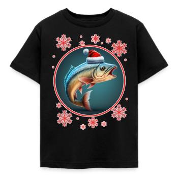 Vissen Visser Visser Visser Vis - Kinderen T-shirt - zwart - Voor - AI Model Kid Female (0cm)