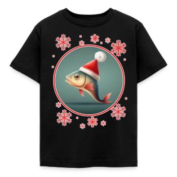 Vissen Visser Visser Visser Vis - Kinderen T-shirt - zwart - Voor - AI Model Kid Female (0cm)