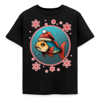 Vissen Visser Visser Visser Vis - Kinderen T-shirt - zwart - Voor - AI Model Kid Female (0cm)