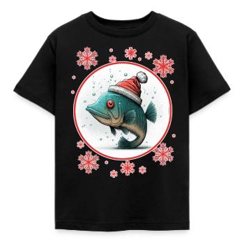 Vissen Visser Visser Visser Vis - Kinderen T-shirt - zwart - Voor - AI Model Kid Female (0cm)