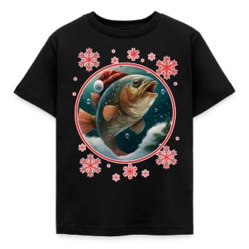 Vissen Visser Visser Visser Vis - Kinderen T-shirt - zwart - Voor - AI Model Kid Female (0cm)