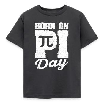 Born on Pi Day Math Lover's Birthday Apprenticeship - Kids' T-Shirt - dark grey - Front - AI Model Kid Female (0cm)