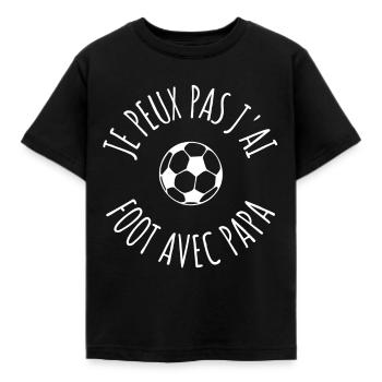 cadeau père fils je peux pas j'ai foot avec papa - T-shirt Enfant - noir - Devant - AI Model Kid Female (0cm)