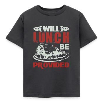 WILL LUNCH BE PROVIDED - Kids' T-Shirt - dark grey - Front - AI Model Kid Female (0cm)
