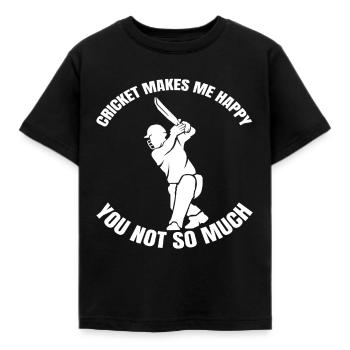 Cricket Cricket team Cricket team - Kids' T-Shirt - black - Front - AI Model Kid Female (0cm)