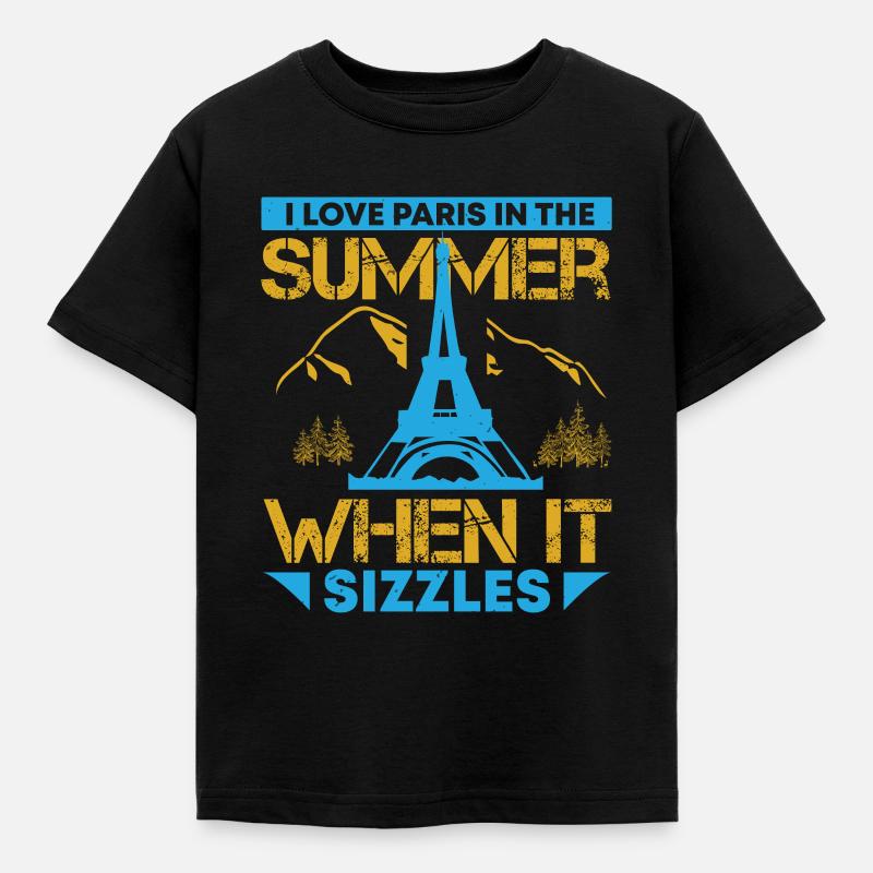 J’AIME PARIS EN ÉTÉ QUAND ÇA GRÉSILLE - T-shirt Enfant - noir