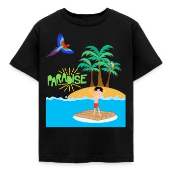 Paradise - Kinder T-Shirt - Schwarz - Vorne - AI Model Kid Female (0cm)