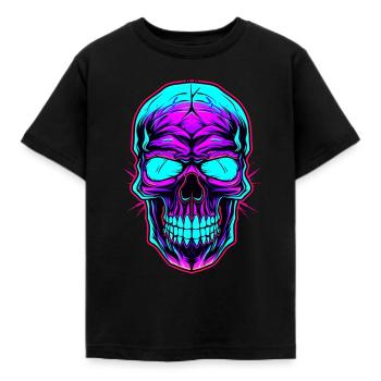 Gothic Skull Fashion: Libérez votre côté obscur avec - T-shirt Enfant - noir - Devant - AI Model Kid Female (0cm)