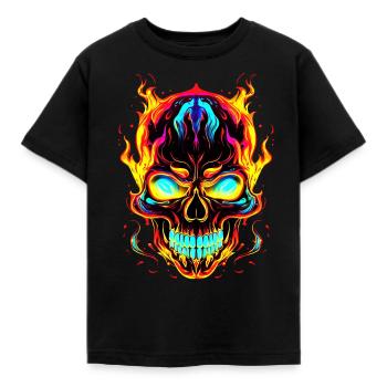 Évoquez le côté obscur : unique Skull Gothic - T-shirt Enfant - noir - Devant - AI Model Kid Female (0cm)