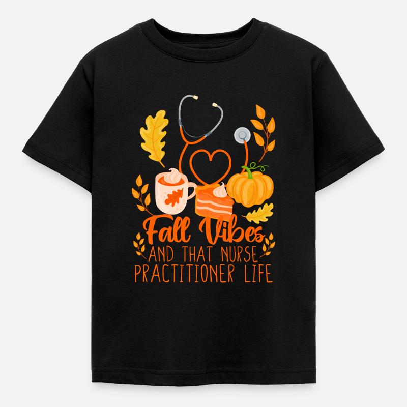 Herbststimmung und das Krankenschwester-Praktiker - Kinder T-Shirt - Schwarz