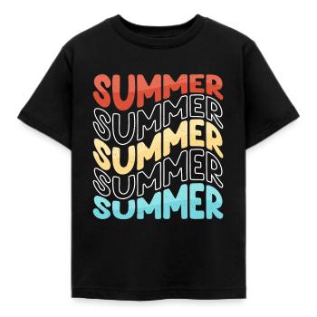Summer - Kinder T-Shirt - Schwarz - Vorne - AI Model Kid Female (0cm)