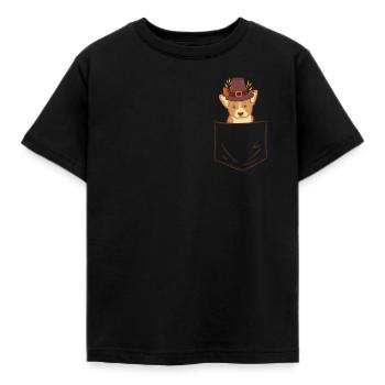 Sac Pèlerin Gallois Corgi chien amoureux mignon - T-shirt Enfant - noir - Devant - AI Model Kid Female (0cm)