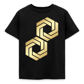 HEXAGONE - T-shirt Enfant - noir - Devant - AI Model Kid Female (0cm)