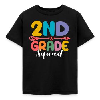 2nd Grade Squad Second Teacher Student 100th Day - Kinder T-Shirt - Schwarz - Vorne - AI Model Kid Female (0cm)