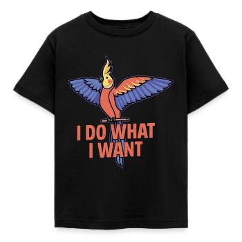 I Do What I Want Parrot Owner Bird Avian - Kids' T-Shirt - black - Front - AI Model Kid Female (0cm)