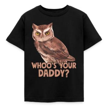 C’est qui ton papa ? Oiseau de nuit oiseau nocturne - T-shirt Enfant - noir - Devant - AI Model Kid Female (0cm)