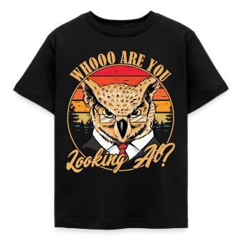 Qu’est-ce que tu regardes ? Oiseau nocturne Oiseau de nuit - T-shirt Enfant - noir - Devant - AI Model Kid Female (0cm)