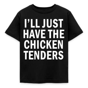 Citation drôle Je n’aurai que les filets de poulet - T-shirt Enfant - noir - Devant - AI Model Kid Female (0cm)
