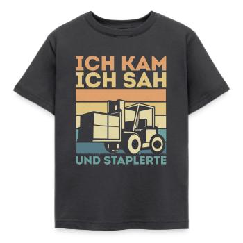 Gabelstaplerfahrer Lagerist Lagerarbeiter - Kinder T-Shirt - Dunkelgrau - Vorne - AI Model Kid Female (0cm)