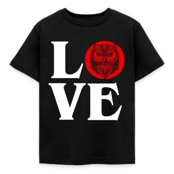 Hibou Amour Oiseaux Nocturnes Amoureux Prédateur Oiseau Cool - T-shirt Enfant - noir - Devant - AI Model Kid Female (0cm)