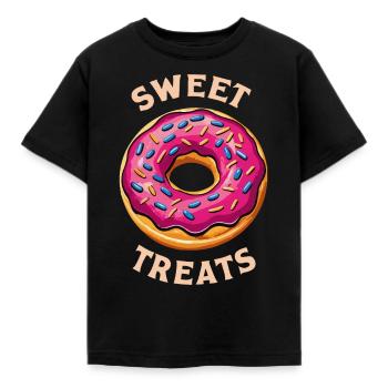 DONUTS, SWEET TREATS - Kids' T-Shirt - black - Front - AI Model Kid Female (0cm)