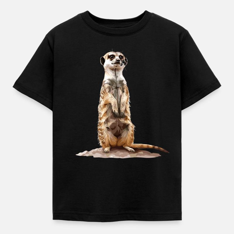 Erdmännchen - Kinder T-Shirt - Schwarz