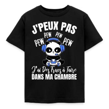Humour Chambre Jeu Vidéo Panda - T-shirt Enfant - noir - Devant - AI Model Kid Female (0cm)