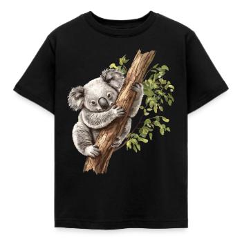 Koala bear, koala in Australia - Kids' T-Shirt - black - Front - AI Model Kid Female (0cm)