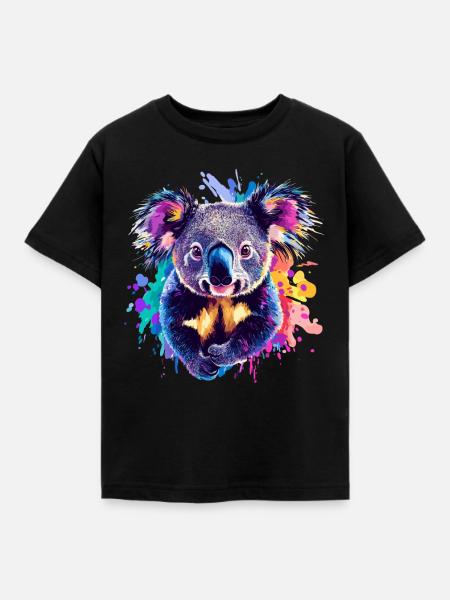 Koala - Kinder T-Shirt - Schwarz