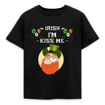 Kiss Me Im Irish - T-shirt Enfant - noir - Devant - AI Model Kid Female (0cm)