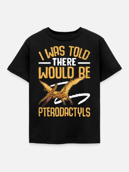 Lustiges Pterodaktylus Dinosaurier Design - Kinder T-Shirt - Schwarz